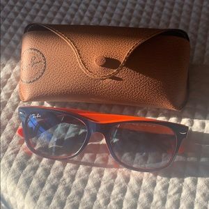 NEW Ray-Ban New Wayfarer Color Mix/ Leather Case